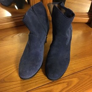 Cobalt blue suede boots